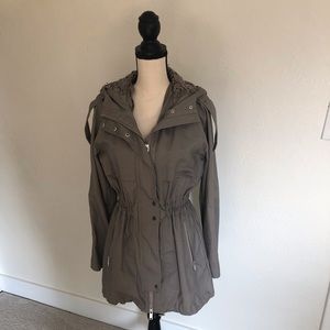 Khaki hi-low cotton jacket